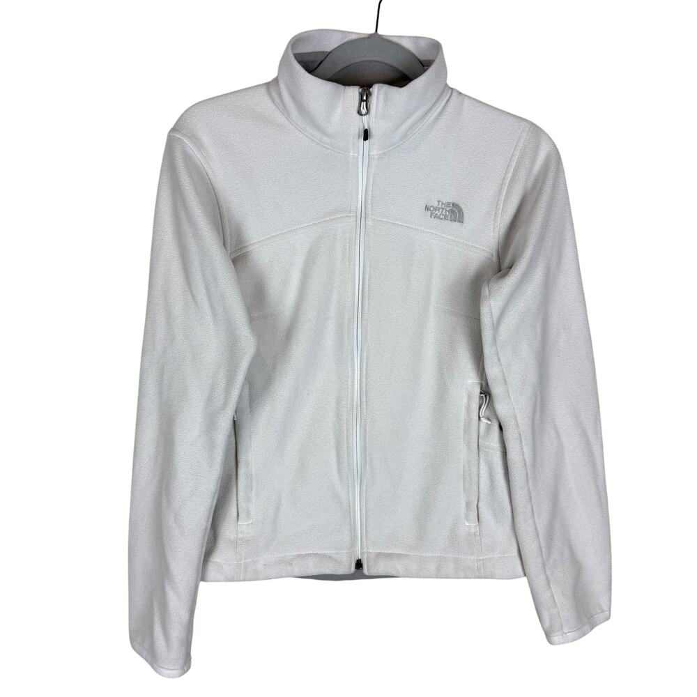 The‎ North Face Sweatshirt Women XS White Full Zip Fleece Lined Mock Neck